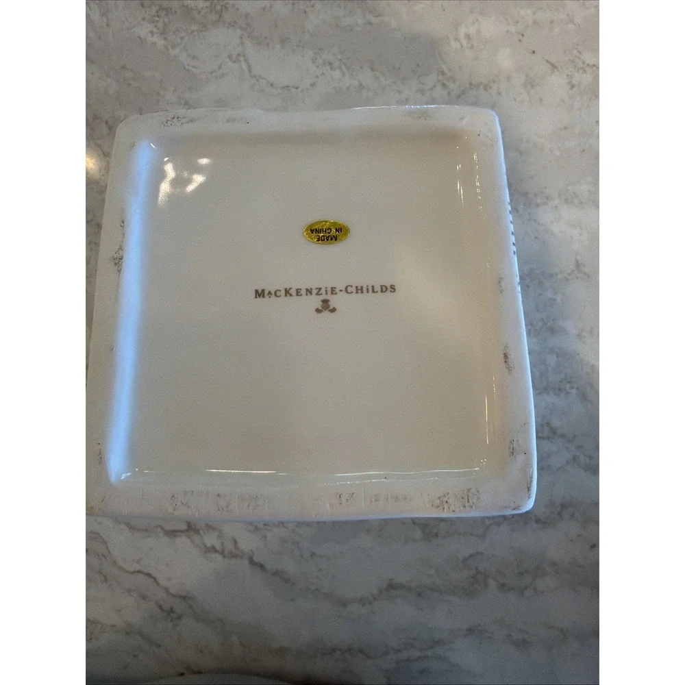 Mackenzie Childs One Sterling Check Cottage Container Short